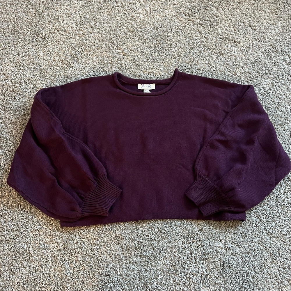 Deep Purple Cropped Sweater